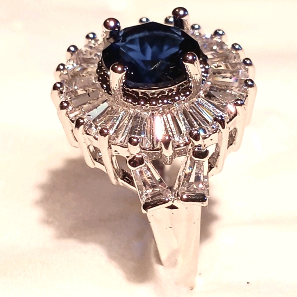 Multi stone fashion ring blue sapphire - Picture 2 of 8